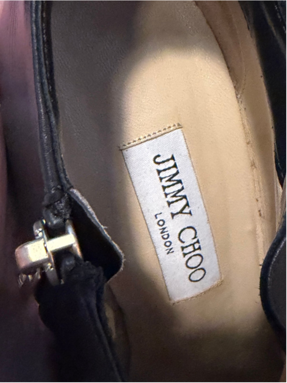 Jimmy Choo Lindsay 100 Black Leather Pointed Toe Ankle Booties Size 10 - Picture 9 of 12